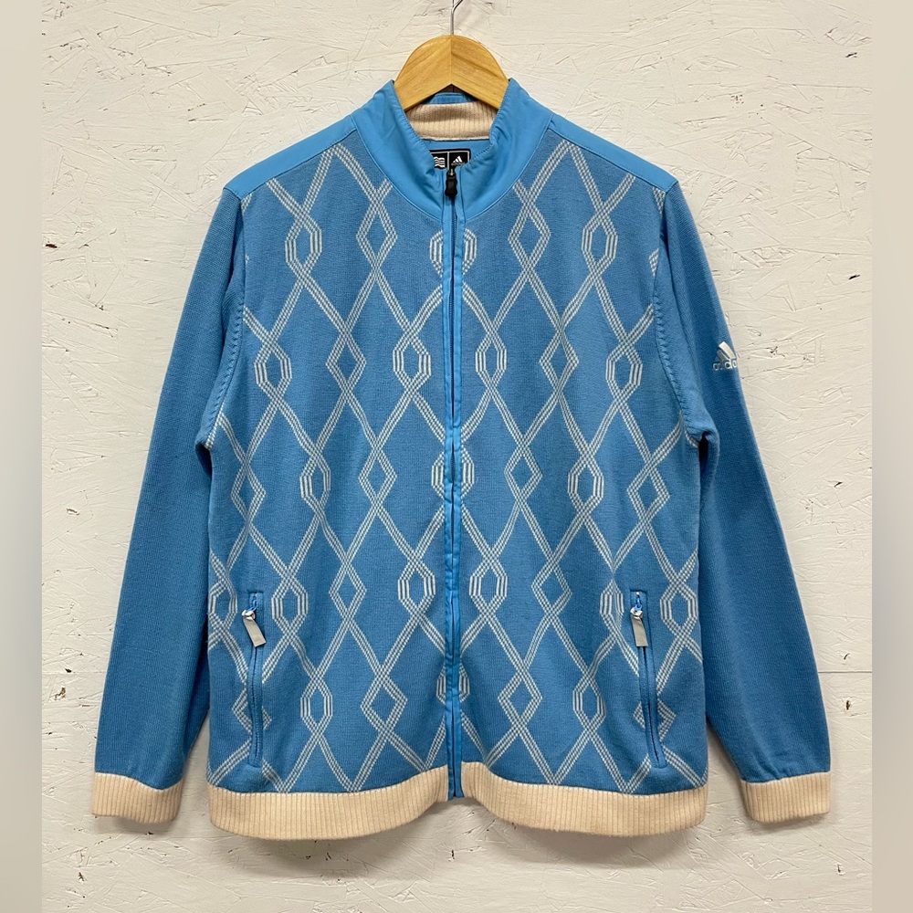Vintage Adidas 00s Knit Full Zip Sweater, Size L